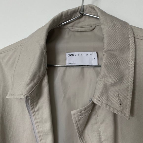 ASOS Design Beige Zip-Up Jacket Medium - New - Picture 5 of 12
